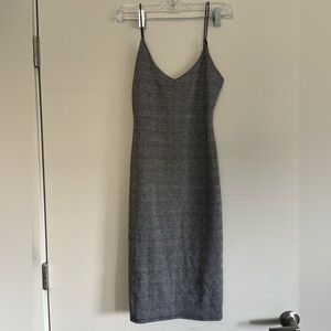 Mind Code Gray Slip Dress Spaghetti Strap V-Neck